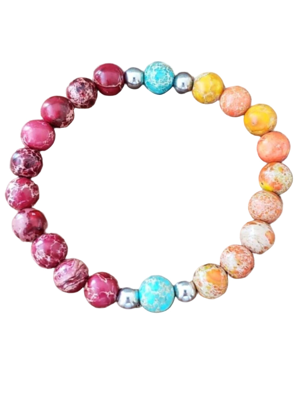 Handcrafted Sea Sediment Jasper Beads Bracelet - Picture 3 of 6